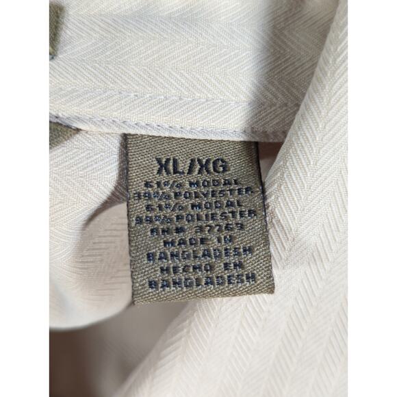 A|XIST Mens XL Short Sleeve Button Up Shirt Beige Modal Blend Casual Soft - Picture 3 of 12